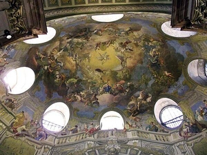 The ceiling in the Prunksaal (Grand Hall) of the Austrian National Library in Vienna.