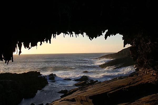 Admiral's Arch, a natural archway on Kangaroo Island, South Australia, was sculpted by weathering and erosion over thousands of years.