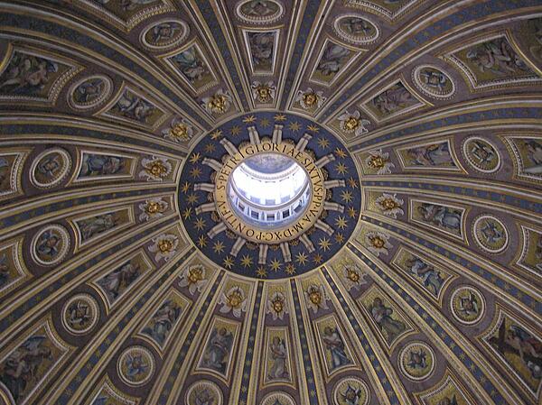 The interior dome of St. Peter's Basilica.