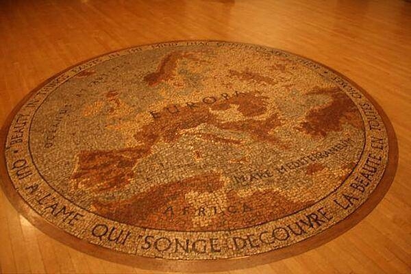 An "Old World" floor mosaic of Europe in the Royal Ontario Museum in Toronto.