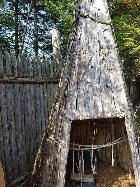 A smoke house at the replica Wendat (Huron) village.