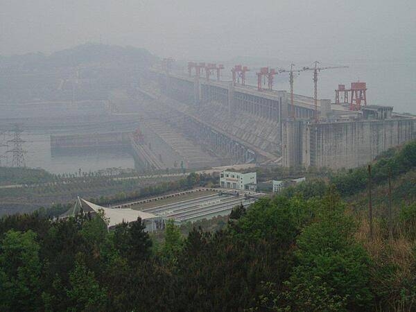 The spillway of the Three Gorges Dam at Sandouping.