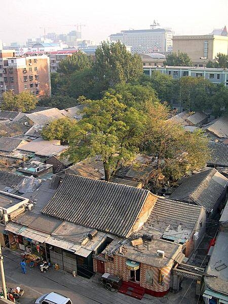 Hutongs are traditional Chinese neighborhoods composed of narrow streets or alleys, running from siheyuan, or courtyard residences. Since the mid-20th century, these types of neighborhoods have become increasingly rare. This is a hutong in Beijing.