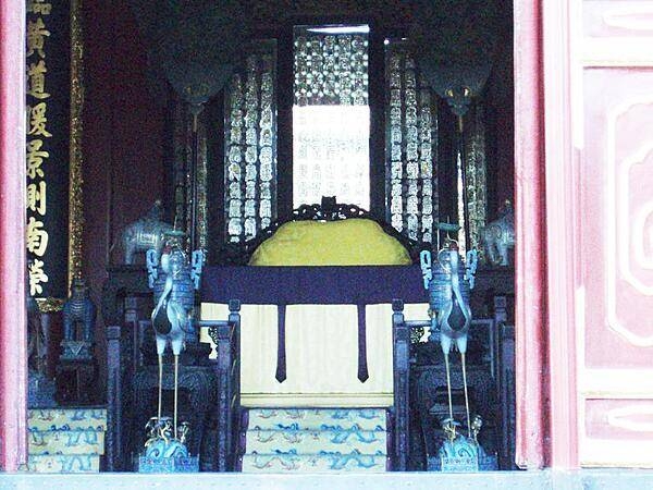 Throne hall in the emperor's administrative area close to the East Gate of the Summer Palace in Beijing.