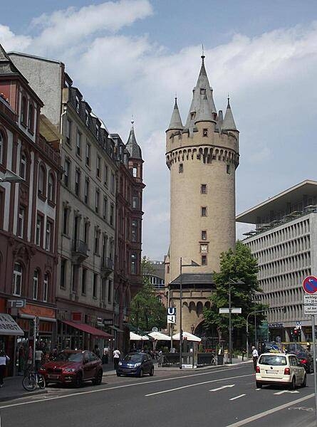 The Eschenheimer Turm (Eschenheim Tower) in Frankfurt, built in the early 15th century, served as a gate in the city's late-medieval fortifications. Today it is a landmark of the city.