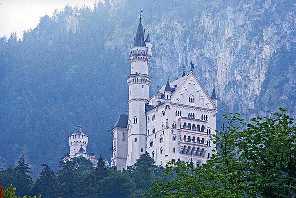 Another view of Neuschwanstein, this time from the walking path below the castle.
