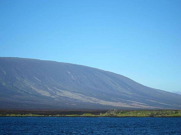 A side view of Fernandina Volcano.