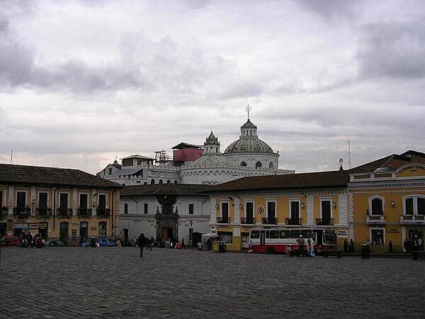 The Plaza de San Francisco, built atop an Incan town's market place, is one of Quito's greatest squares. Bordered on three sides by two-story colonial mansions, the fourth side consists of the huge Monastery of San Francisco, the largest colonial building and oldest church in the city.