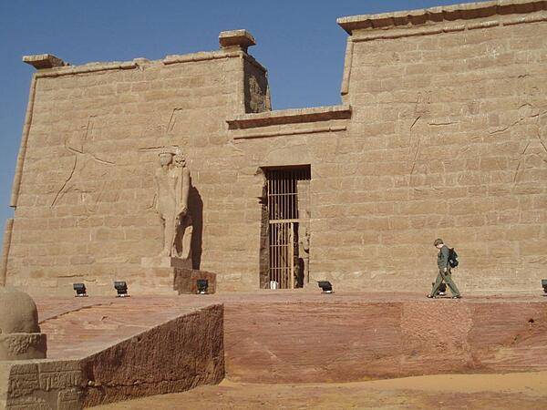 Pylons of Temple of Amun and Amun Ra at Wadi el Seboua (Arabic for Valley of the Lions). The temple was constructed in honor of Ramses II by Setau, the Nubian viceroy of Kush (Nubia).