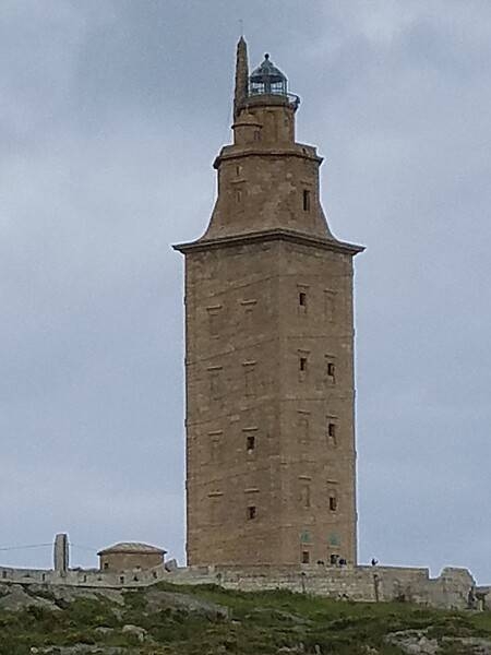 The Tower of Hercules in La Coruna was built by the Romans as a lighthouse in the 2nd century A.D. The 55 m Tower sits on a 57 m hill. The first 34 m of the Tower date back to Roman times; the rest of the Tower was added during a renovation in 1791. The lighthouse is still working, and its light can be seen from 35 km at sea. The Tower is the best- preserved Greco-Roman structure of its kind and is the oldest functioning lighthouse in the world.