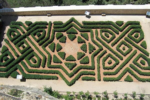 Garden at the Alcazar (fortress) in Segovia.