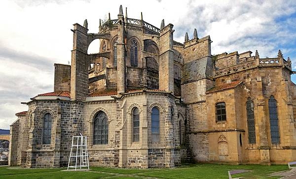 Church of Santa Maria de la Asuncion in Castro Urdiales, a northern Spain seaport town in the autonomous community of Cantabria; rear view.
