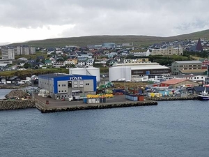Harbor at Torshavn, the capital of the Faroe Islands.