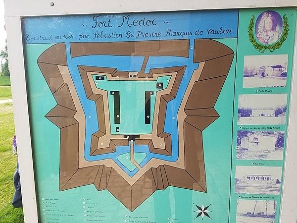 Built on marshy soil, Fort Medoc does not have tall walls. Its defenses reflect the military design principles of the 17th century, which included short, thick earthen walls impervious to cannon fire.