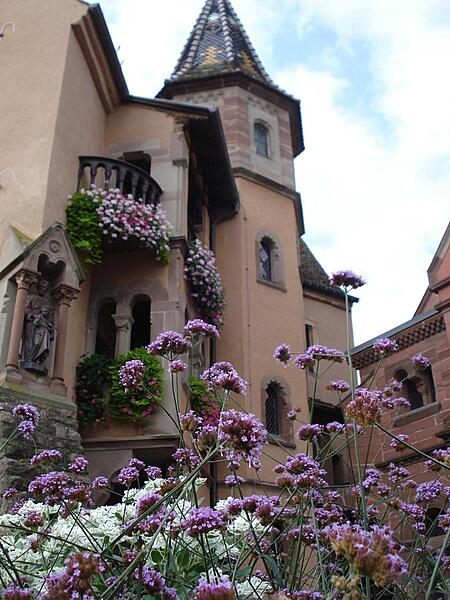 The Chapel of Saint-Leo IX stands in the main square of Eguisheim next to the Church of Saint Peter and Saint Paul.
