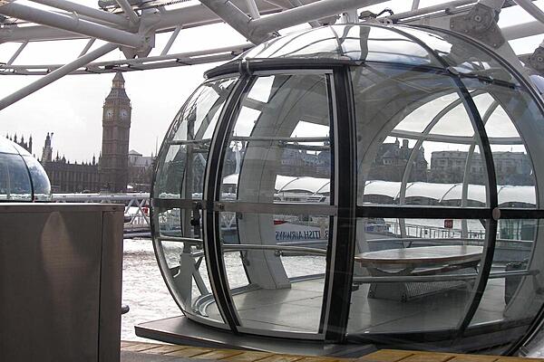 A capsule from the London Eye, the city's famous observation wheel.