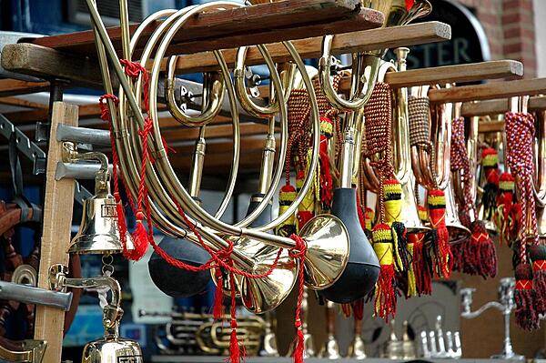 Horns, trumpets, bells - London, England.