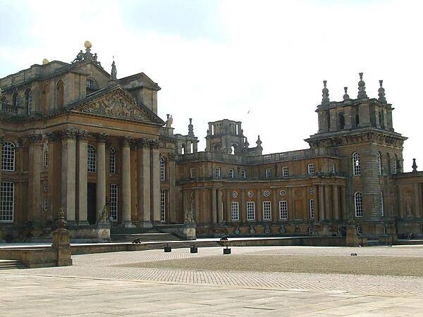 Blenheim Palace in Oxforshire, built between 1705 and 1724, is one of the largest houses in England.