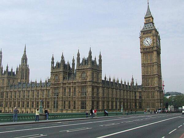 The Houses of Parliament building in Westminster, London, with its famous Clock Tower. The nickname Big Ben is today frequently applied to the tower, the clock, and the bell, but originally it applied solely to the largest bell inside the tower. The clock holds the distinction of being the world's largest four-faced chiming clock.