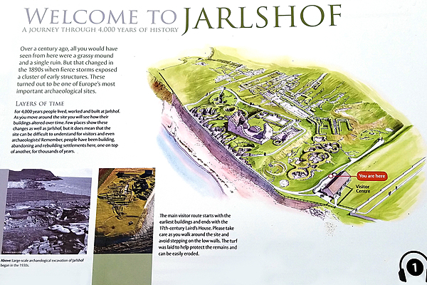 Information on the Jarlshof settlement in Shetland.  The site was occupied for 4,000 years by many peoples including Picts and Norsemen.