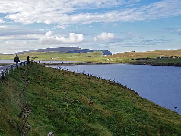 Typical treeless landscape of the Shetlands.