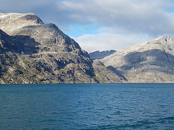 Mountains along ship channel through southeast Greenland.