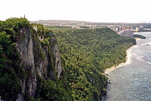 Two Lovers' Point is located near the island's major resort areas.