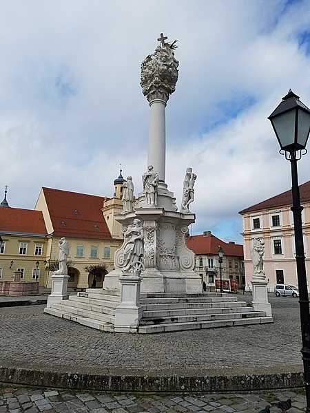 Osijek, the largest city and economic capital of eastern Croatia, lies on the the Drava River, 25 km upstream  from the Danube. Its Old Town, referred to as Tvrda (Citadel), consists of a Habsburg-era fortress and has some of the best preserved baroque buildings in the country. The Holy Trinity column on the fort's main square dates to 1730 and was erected in thanksgiving for the lifting of a plague.