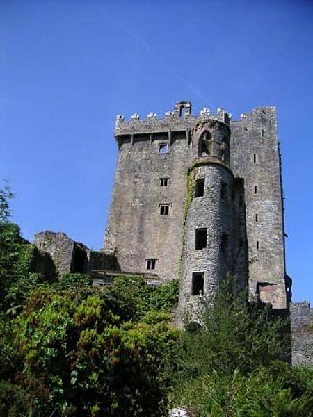 Blarney Castle, near Cork, was built in the 15th century and houses the famed Stone of Eloquence (the Blarney Stone). It has a huge square tower with a massive parapet, and a lookout tower. The castle was the stronghold of the McCarthys.