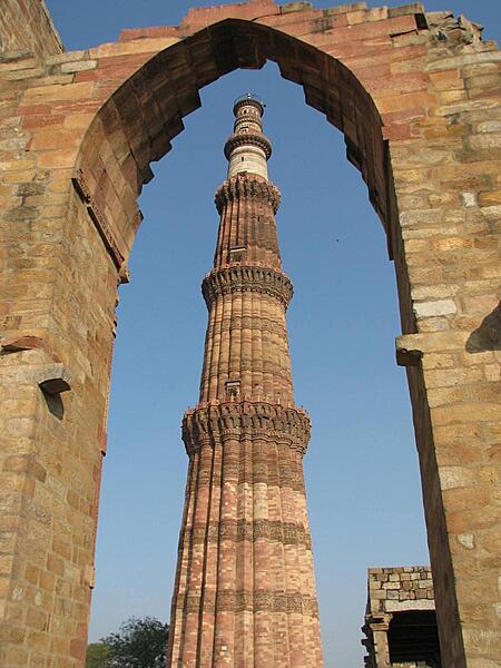 Qutab Minar, a tower in Delhi, is the world's tallest free standing brick and stone minaret. The structure is 72.5 m (238 ft) high with 379 steps leading to the top.