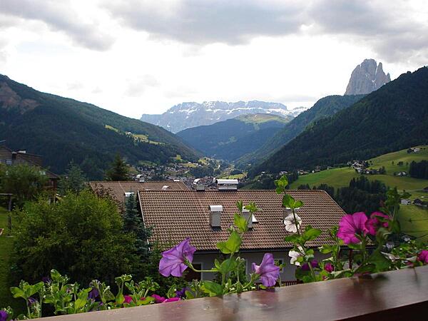 Val Gardena in the Dolomites is one of five valleys in northern Italy with a majority of Ladin speakers. Nestled in the valley are three towns: Ortisei, the main settlement; Selva, the best known ski resort; and Santa Cristina, which lies between the other two towns.