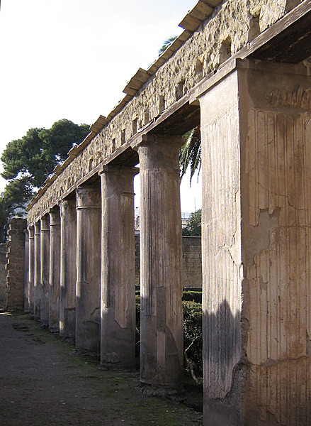 Columns at the House of Argos in Herculaneum.