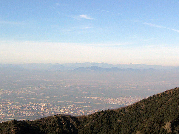 Countryside view from the top of Mount Vesuvius.
