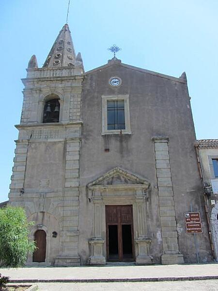 The Church of the Holy Trinity in Forza d'Agro, Sicily is also referred to as Saint Augustine's Church, because of the adjacent Augustinian Convent (Convento Agostiniano). The church was built in the 15th century and restored in 1576; the convent was constructed between 1559 and 1591.