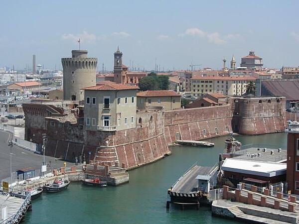 Fortrezza Nuova at the harbor in Livorno, on the west coast of Tuscany. The fortress was built for the Medici family in the late 16th Century.