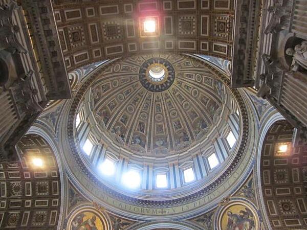The dome over the main altar in Saint Peter's Basilica in Rome was designed by Michelangelo in 1547; it was completed in 1590 after his death. The dome is 136.57 m (448.1 ft) high making it the tallest dome in the world.