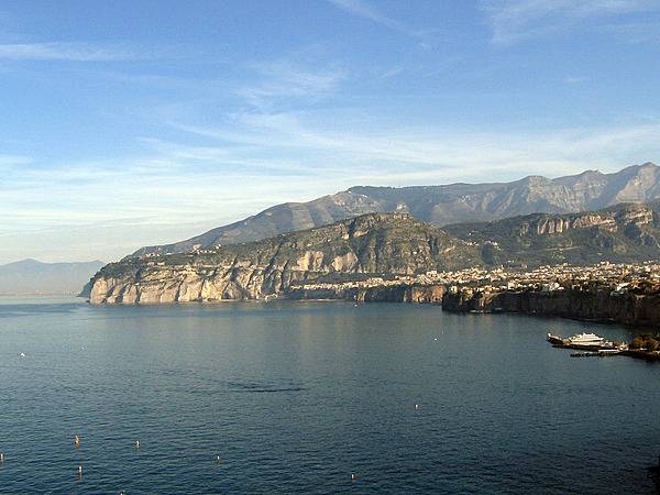 A view of the Bay of Naples from Sorrento.
