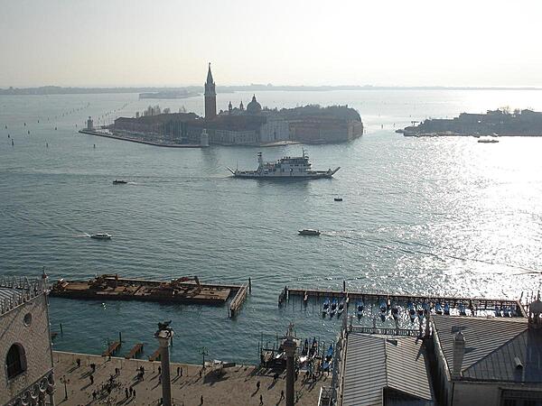 San Giorgio Maggiore Island in Venice viewed from St. Mark's campanile.