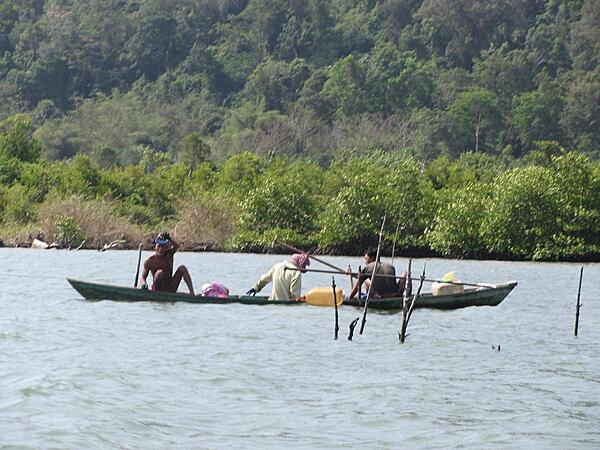 Fishing on the Prek Toeuk Sap River in Ream National Park about 18 km (11 mi) from Sihanoukville. The park, which covers approximately 15,000 ha (37,000 acres), was founded by King Norodom SIHANOUK in 1993. It contains about 150 species of birds and has a large monkey population.