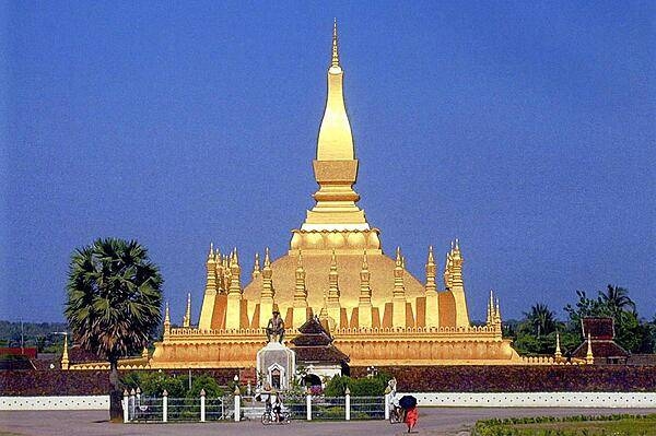 Pha That Luang, the Great Stupa in Vientiane, is considered to be the most important monument in Laos and a national symbol. Rebuilt in the 16th century, the stupa is said to contain a relic (believed to be the breastbone) of the Buddha.