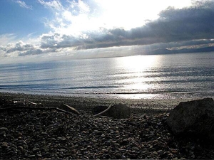 Sunrise over Nelson Bay on the South Island.