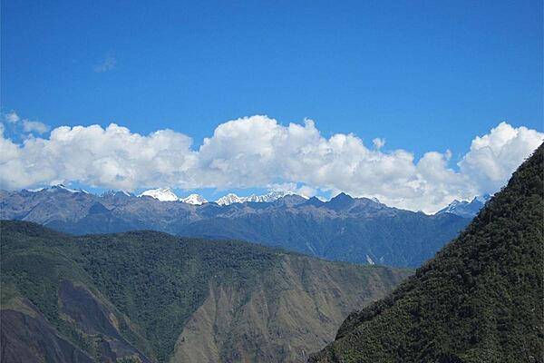 Andes vista viewed from Intipunku (Sun Gate) at Machu Picchu.