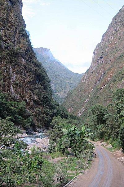 Urubamba River alongside Aguas Calientes, 3.5 miles (6 km) from Machu Picchu.