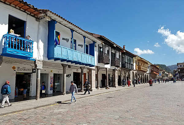 Buildings off the main square in Cusco.