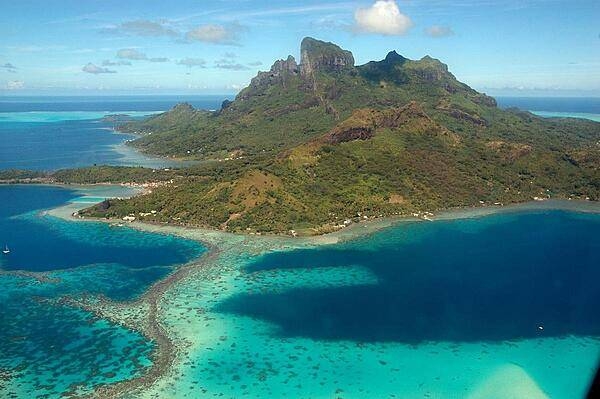 Bora Bora from the air.
