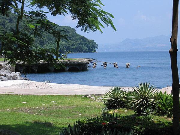 A crumbling old pier on the island of Corregidor.