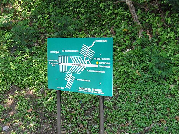 Map of the Malinta Tunnel complex on the island of Corregidor.