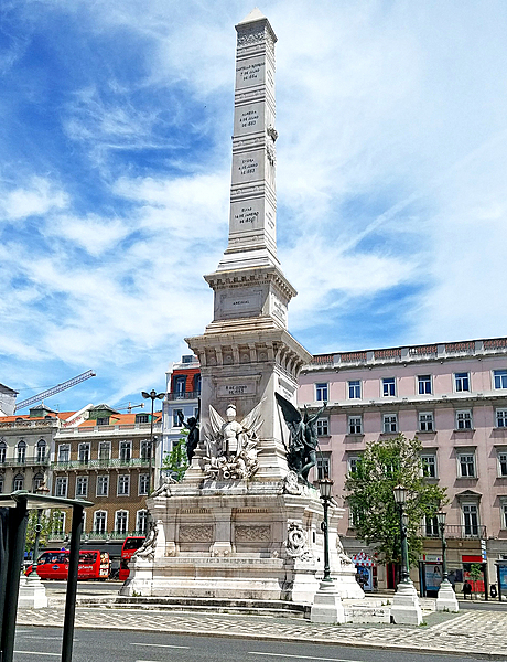 The Monument to the Restorers in Lisbon was erected in 1886 to celebrate the restoration of Portuguese independence from Spain in 1640.
