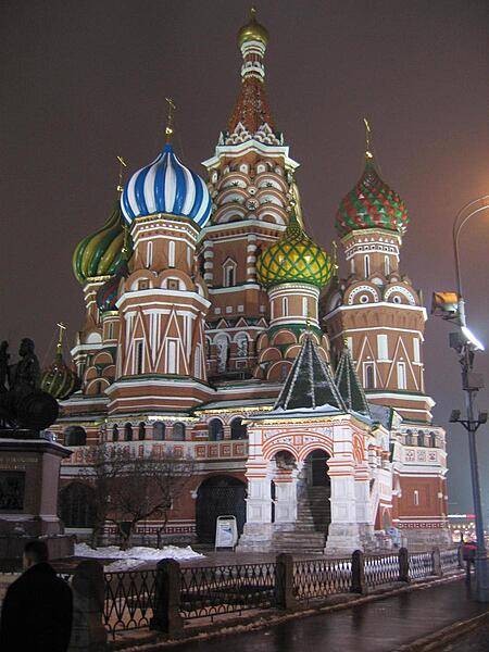 Saint Basil's Cathedral, Moscow in winter.