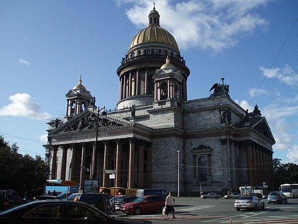 Saint Isaac's Cathedral in Saint Petersburg is the largest in the city. Its neoclassic exterior masks its sumptuously decorated interior.